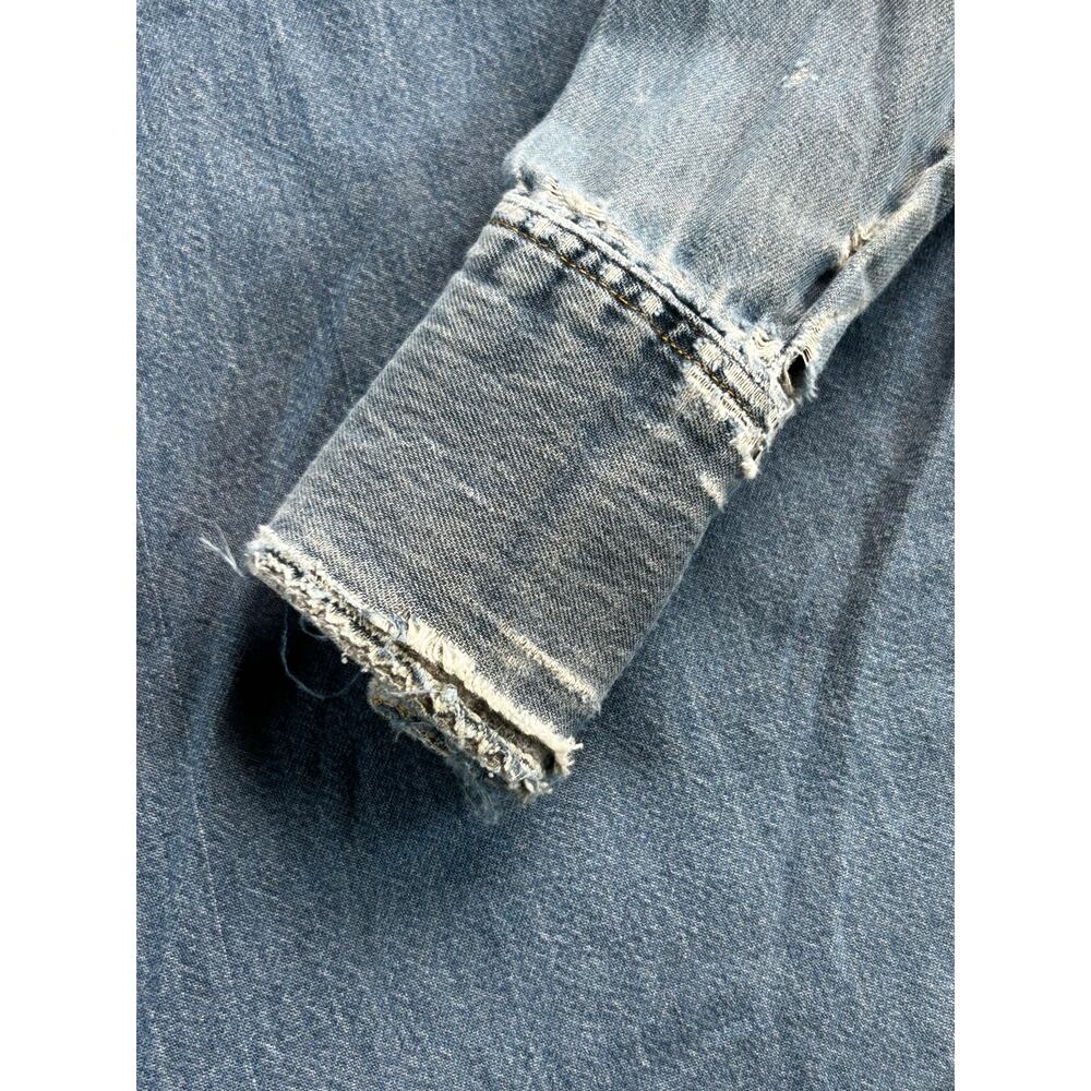 Wrangler FR Flame Resistant Western Denim Work Shirt Men's Medium Regular - Picture 16 of 16